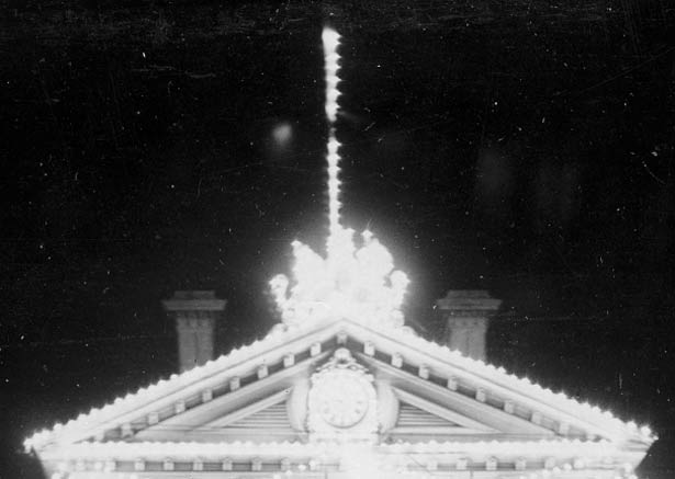 Government Buildings lit up on Dominion Day