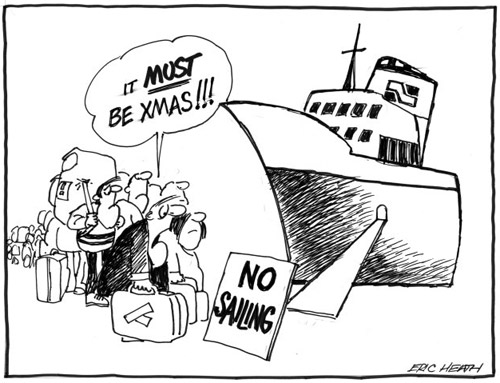 Ferry strike cartoon