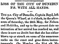 Loss of the <em>City of Dunedin</em> with all hands