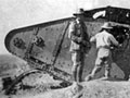 Destroyed British tank at Gaza