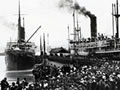 Troopships departing from Lyttelton