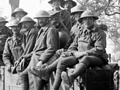 Troops on light rail near Polygon Wood, Belgium