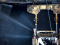 Hydro-mining machine sluicing coal at Pike River mine