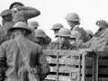 Evacuating wounded soldiers by train