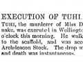 Tuhiata hanged for murder of Mary Dobie