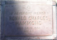 Plaque for Ronald Hammond