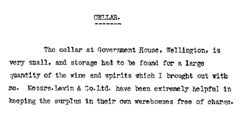 Extract from 'Notes' about the cellar