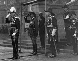 Governor General and attendants saluting