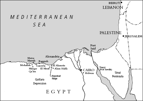 Map showing El Alamein area