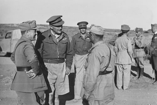 General Freyberg talking with Marshall Giovanni Messe after the Italian surrender