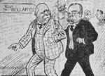 Cartoon of Massey and Allen off to Bellamy's