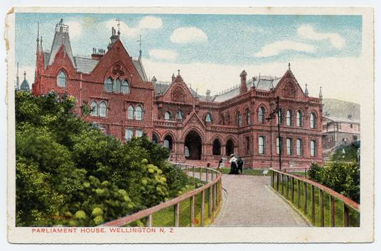 Postcard of old parliament house from front