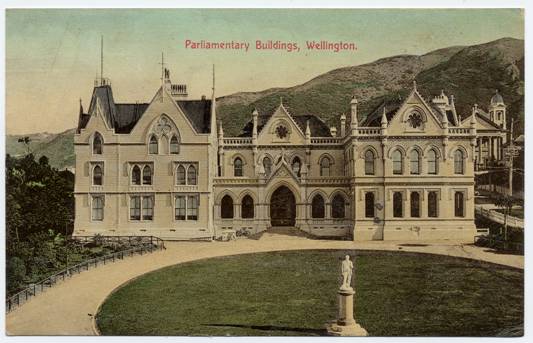 Postcard of old parliament house from front