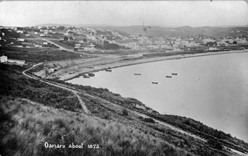 Oamaru Harbour, 1875