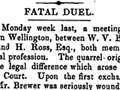 'Pistols at dawn': deadly duel in Wellington