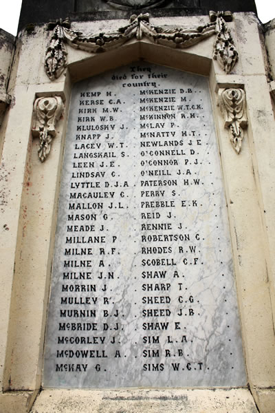 Gore war memorial detail