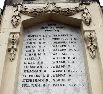 Gore war memorial detail