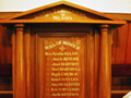 Lumsden Lodge roll of honour board