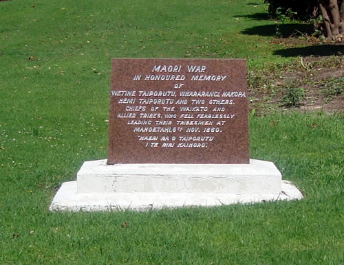 Mahoetahi NZ Wars memorial grave