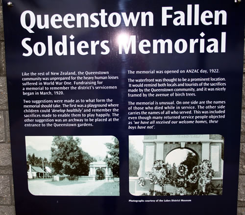 Queenstown memorial