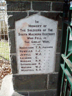 Names on memorial