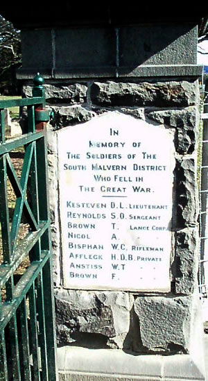 Names on memorial