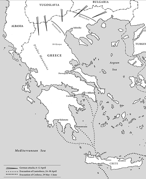 Map of Greece/Crete 1941