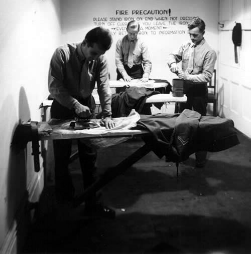 Marines ironing at Red Cross club, Wellington