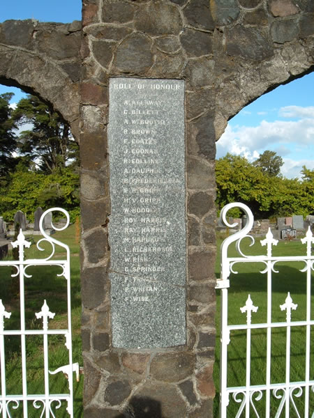 Raetihi memorial detail