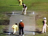 Trevor Chappell bowls underarm