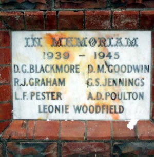 Names on the memorial