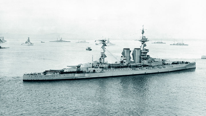 HMS Barham at anchor in Scapa Flow