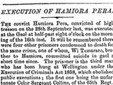 Hamiora Pere executed for treason