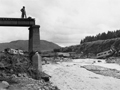 Destroyed railway bridge at Tangiwai