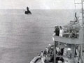 HMS <em>Achilles</em> passes wreck of <em>Graf Spee</em>