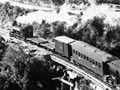 Train crossing Chasm Creek bridge, 1903