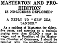 The no-license debate in Masterton