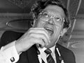 David Lange celebrating 1984 election victory