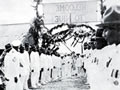 Niue servicemen on Alofi Wharf with Governor General