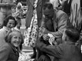 Blenheim family waiting for royal visitors, 1954