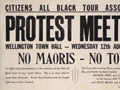 'No Maoris - No Tour' poster, 1959