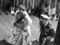 Royal couple entering Parliament, 1954