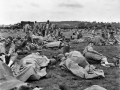 Exhausted US troops at Pukekohe