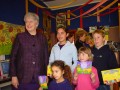 Dame Cath Tizard visiting school