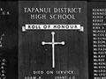 Tapanui High School roll of honour board