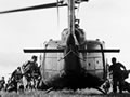 Infantry troops boarding a helicopter, c1970