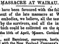 Newspaper report of the Wairau incident