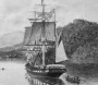 The John Wickliffe anchors at Port Chalmers