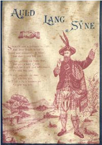 programme with words 'Auld Lang Syne' and man in kilt