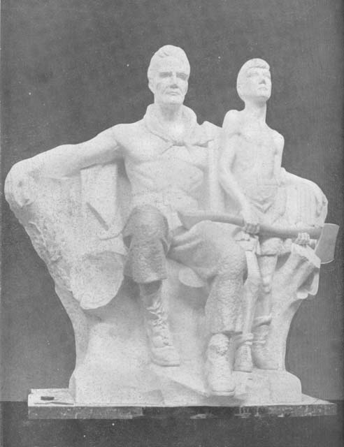 Pioneer men statue 